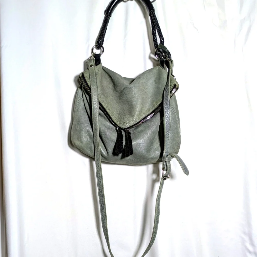 Women's Henri Lou Envelope Satchel Leather‎ Bag | Moss Green